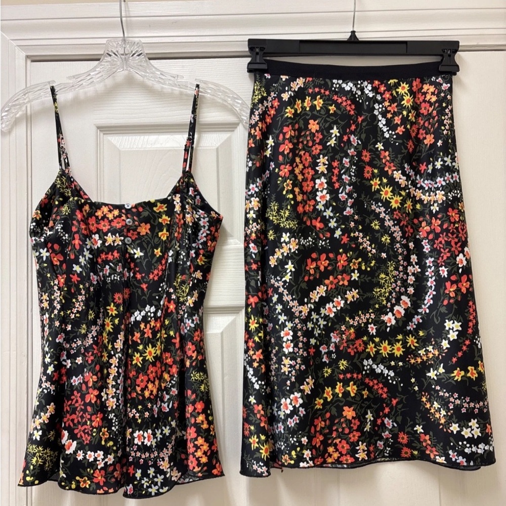ATM Anthony Thomas Melillo Multicolor Floral Skirt Set